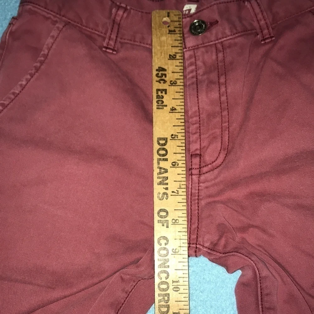 𝅺7 FOR ALL MANKIND boot cut brick red 9” rise button zipper closure size 12
